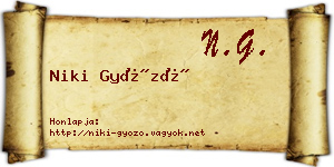 Niki Győző névjegykártya